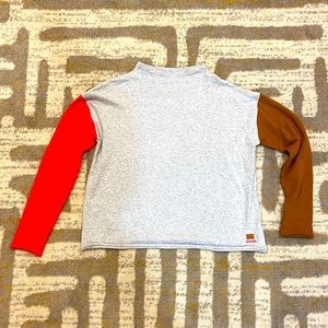 Peace Love World high neck color block sweatshirt